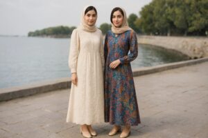 پارچه خامه‌دوزی یا باتیک برای پیراهن بلند؟