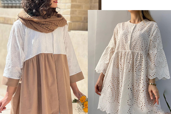 مانتو تابستانی وال خامه دوزی شده