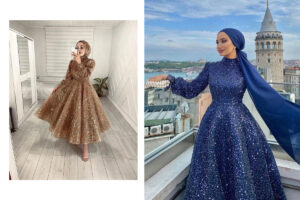 لباس‌های شب زنانه با پارچه پولک‌دوزی