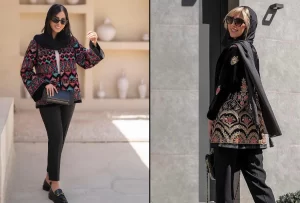 مانتو پاییزی لنین سوزن دوزی