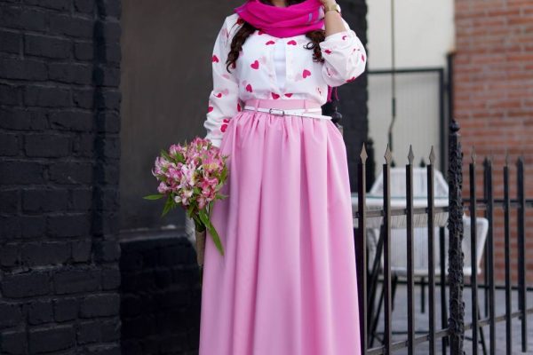 دامن تترون و ست آن با شومیز